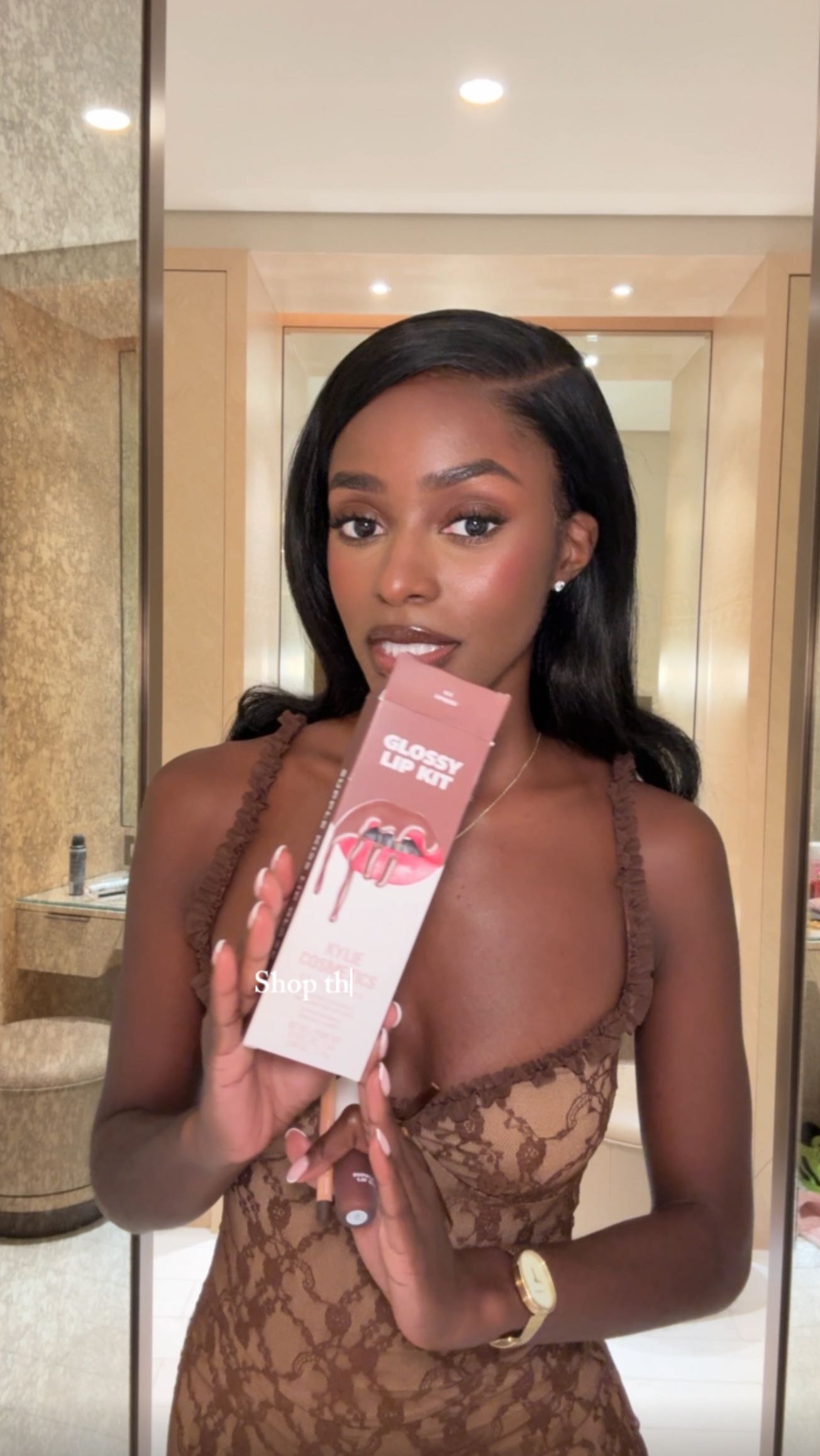 Instagram post by @angwitacho for Ulta Beauty. Caption reads: The perfect brown lippie to cozy up your fall....