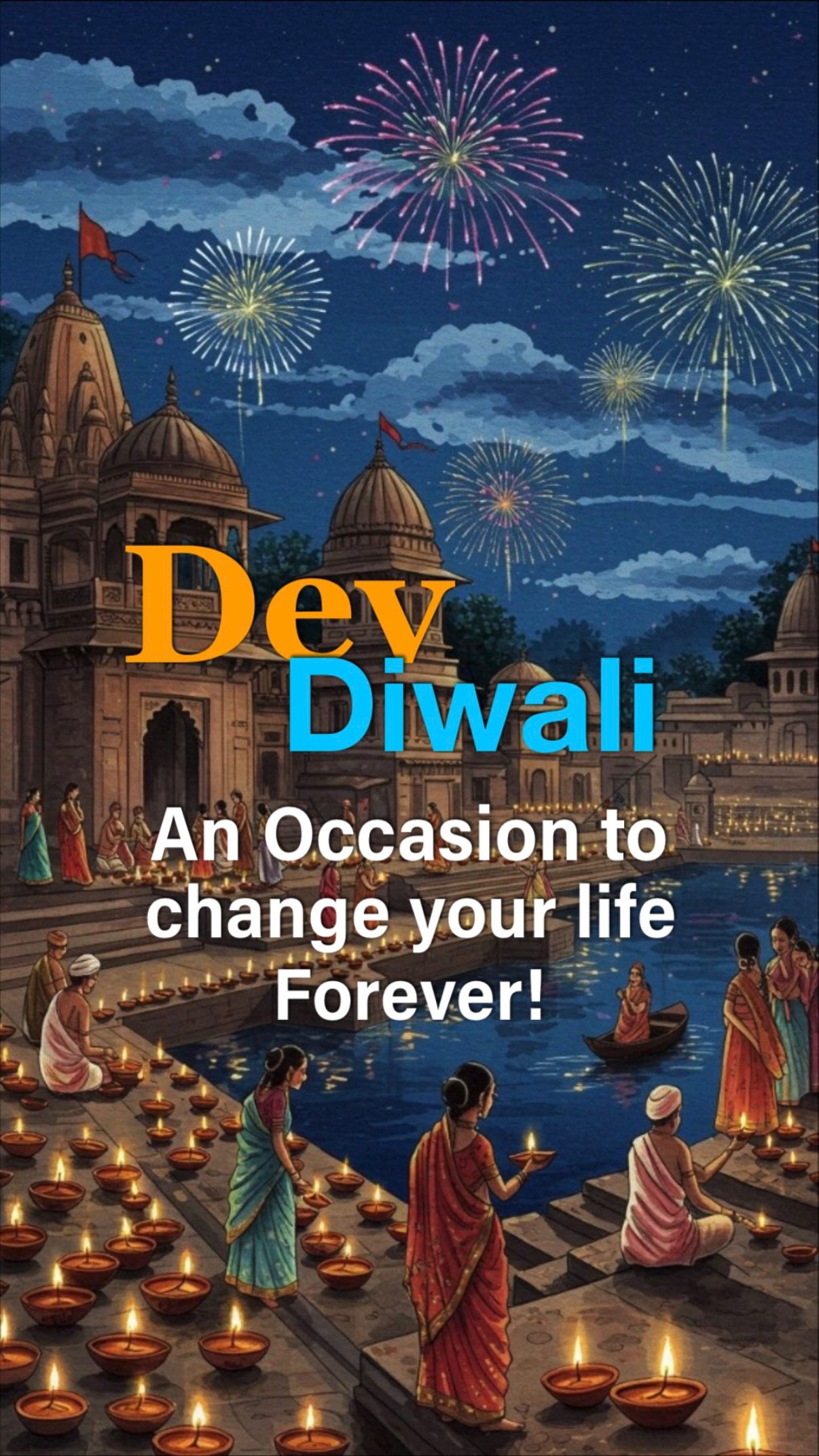 Instagram post by @6garvkharb for Sri Mandir. Caption reads: 🪔This Dev Diwali, avail all the Divine Benefits....