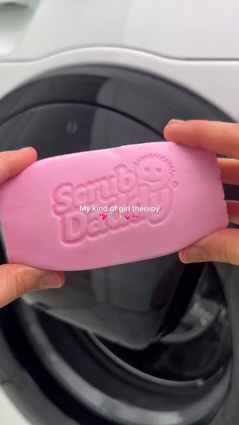 Instagram post by @cleangior for Scrub Daddy. Caption reads: because a clean home means a calm mind....