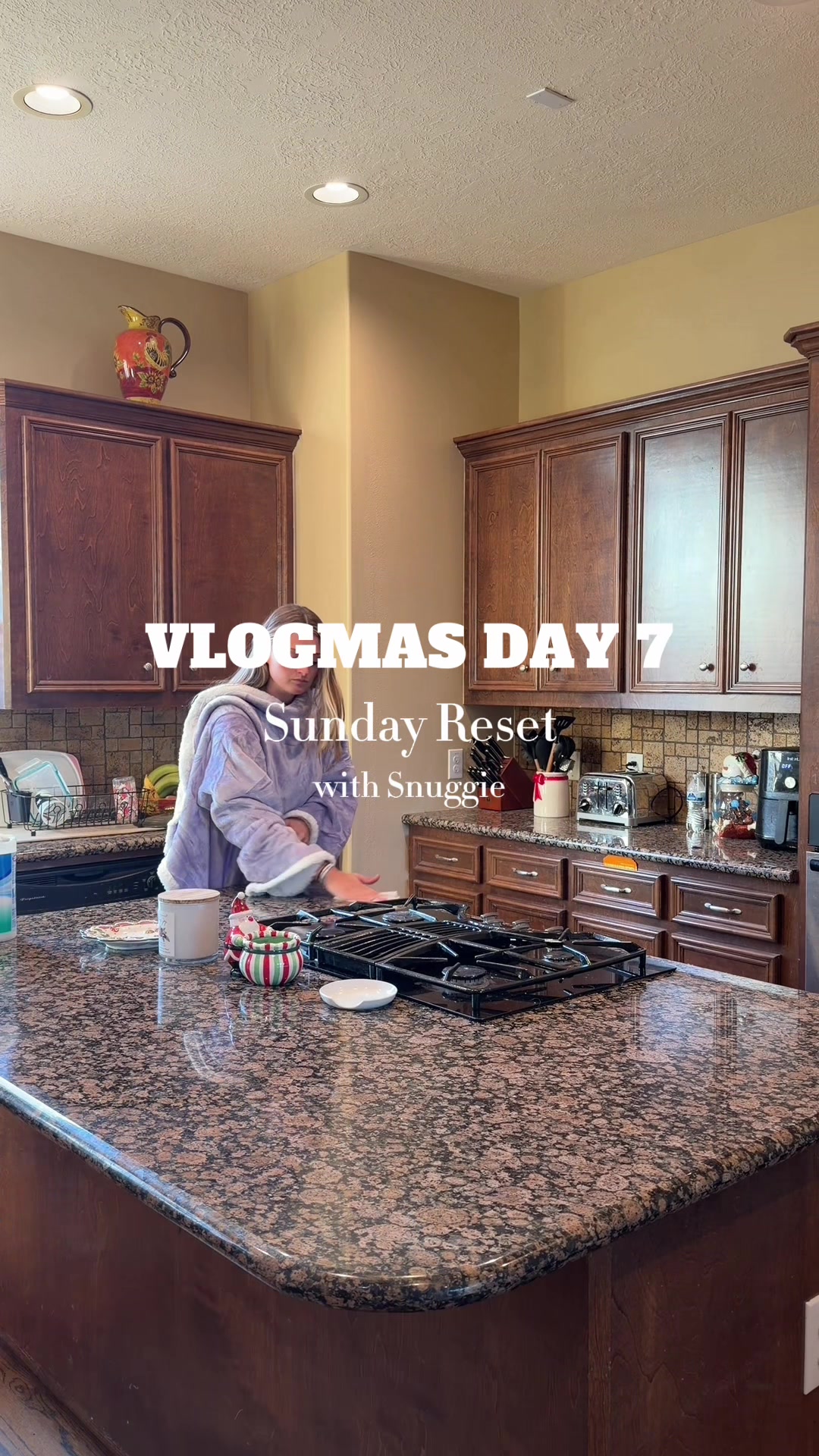 TikTok post by @nicolehbecker for Snuggie. Caption reads: Sunday Reset with @Snuggie! You all know I....