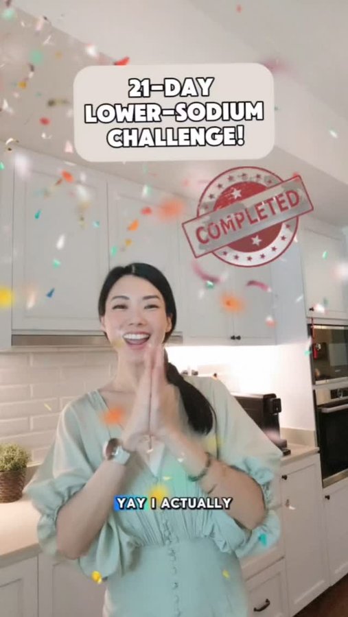 Instagram post by @jmeteo for Health Promotion Board. Caption reads: Completed a 21-Day Lower-Sodium Challenge!! It was....