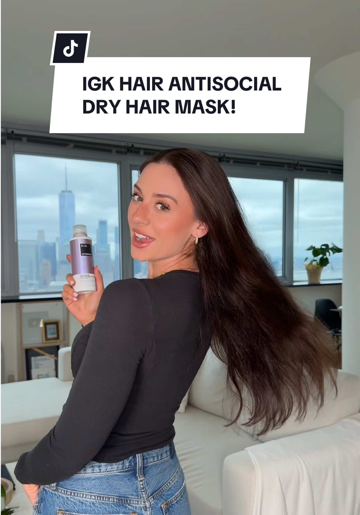 TikTok post by @gillianxgrace for IGK Hair. Caption reads: Antisocial from @IGK Hair - one of my new HOLY....