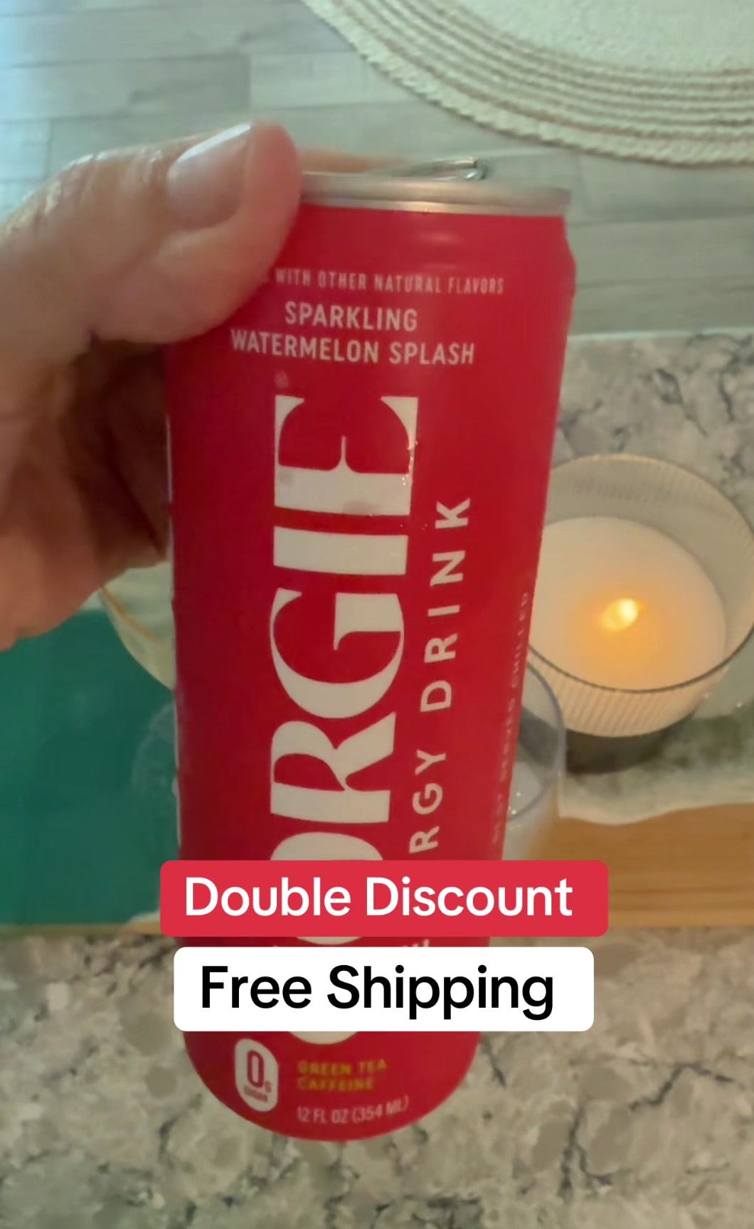 TikTok post by @queen_ellle for GORGIE. Caption reads: [...] want clean ingredients✨ 🍵 Gorgie Green Tea....