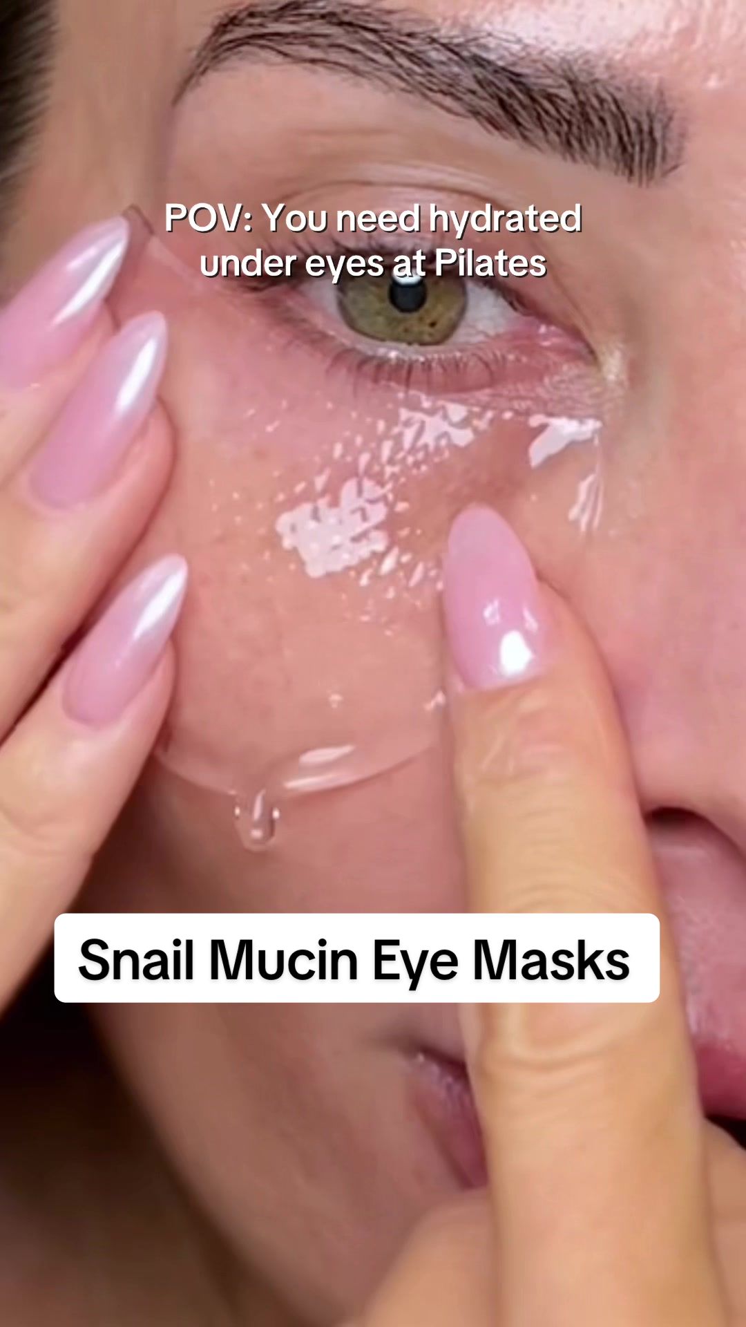 TikTok post by @carejohnston for COSRX. Caption reads: [...] eyes are dry… give them a drink 💦🐌 @COSRX....