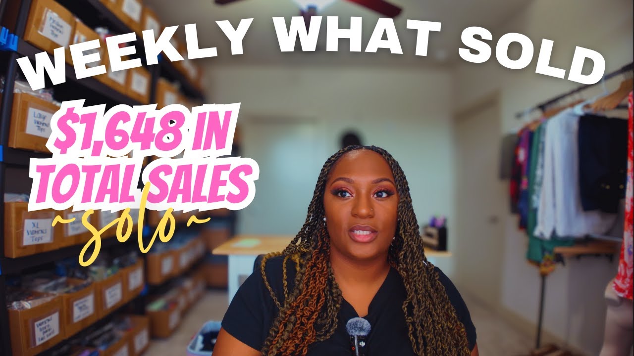 YouTube post by @VIAGLO for Mercari. Caption reads: SALES from a FULL-TIME clothing RESELLER + high....