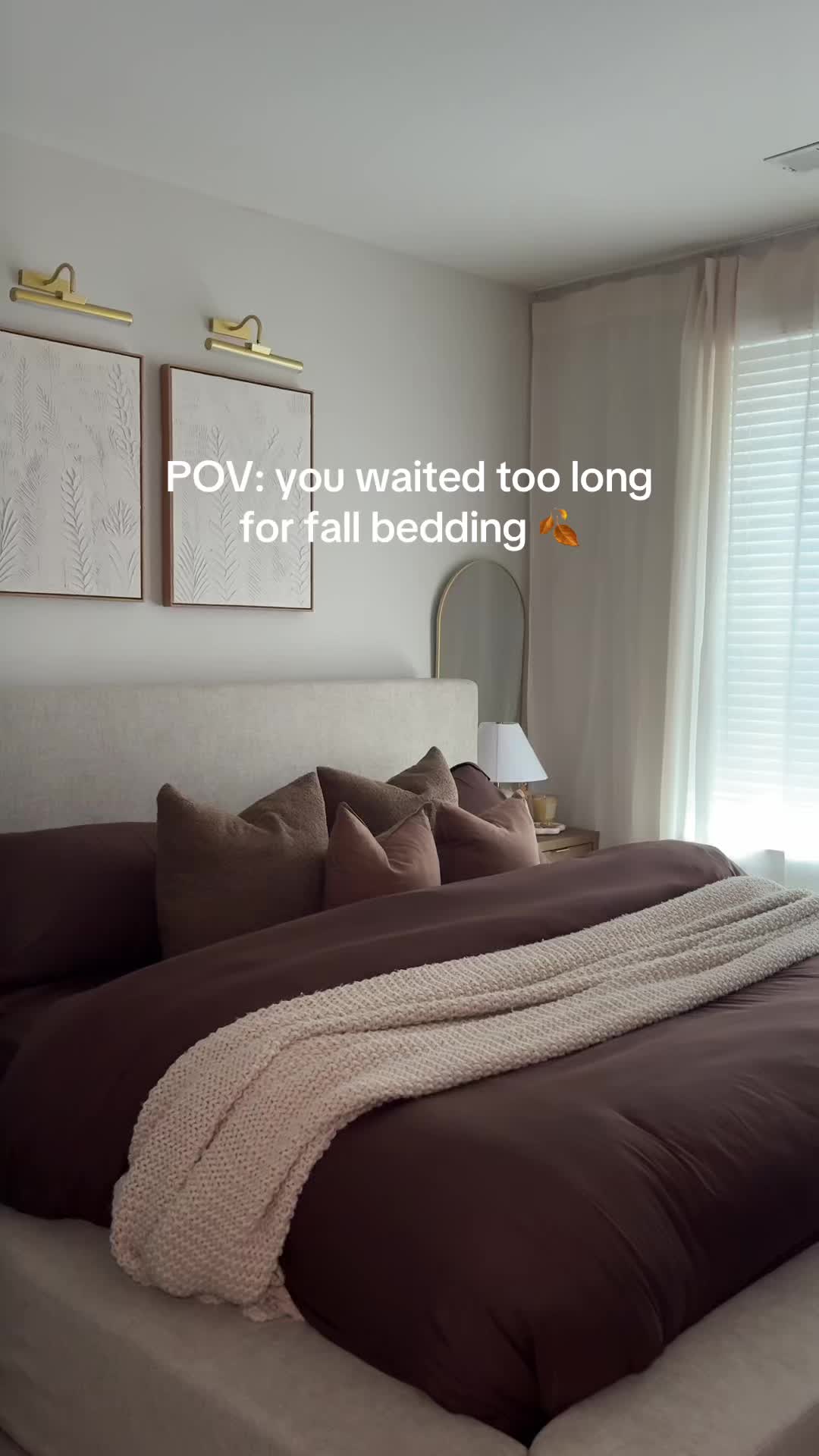 TikTok post by @selenasincerely for Mellanni. Caption reads: [...] Don’t wait | Duvet linked in Bio 🤎....