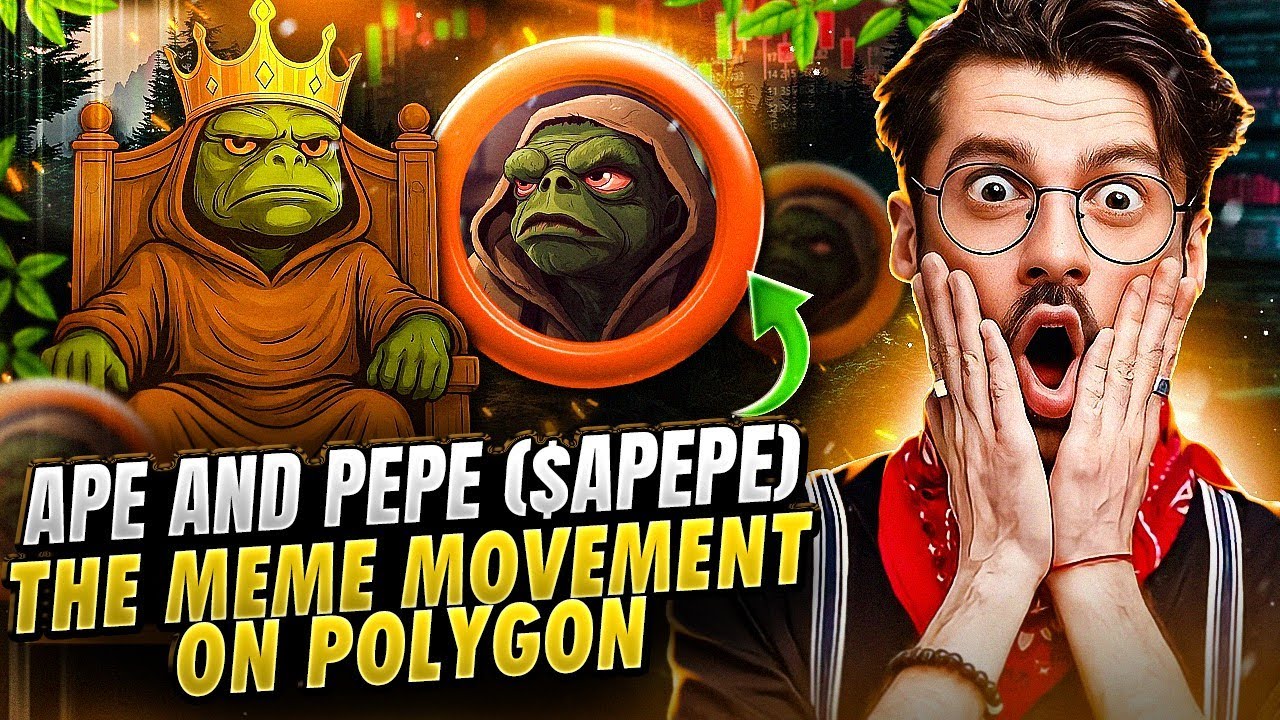 YouTube post by @CryptoSonic1 for CoinMarketCap. Caption reads: From APE to PEPE: The Rise of $APEPE, Polygon’s....