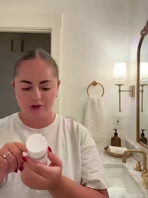 TikTok post by @emilypetrovskiy1 for CLEARSTEM Skincare. Caption reads: Let me know your thoughts on the @CLEARSTEM....