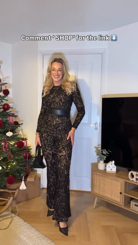 Instagram post by @katievictoriahulland for Nadine Merabi. Caption reads: [...] model VS on my size 12/14 body ✨🖤 love this....