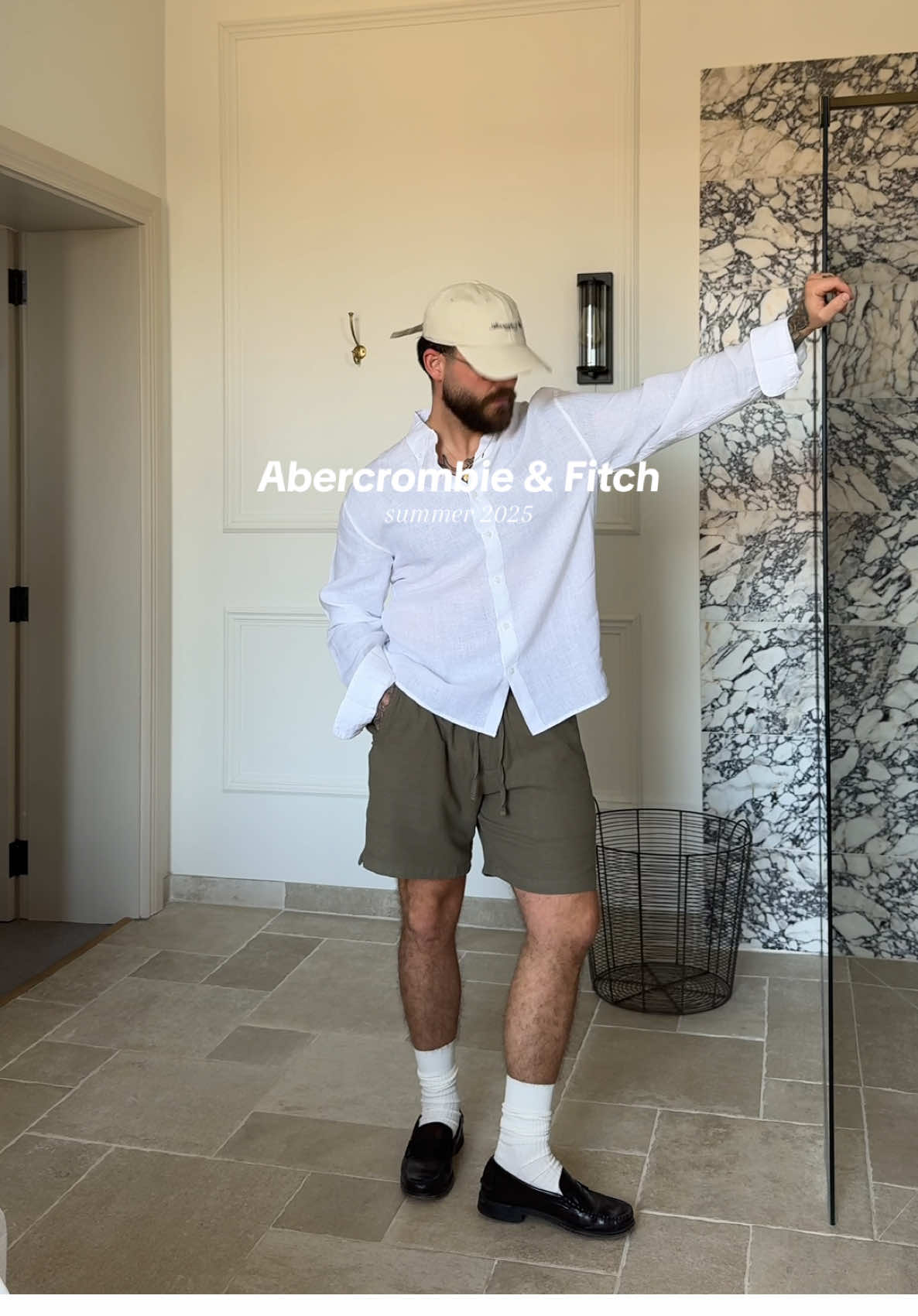 TikTok post by @reeceawalker for Abercrombie & Fitch. Caption reads: Summer 2025 outfit inspiration with @abercrombie....