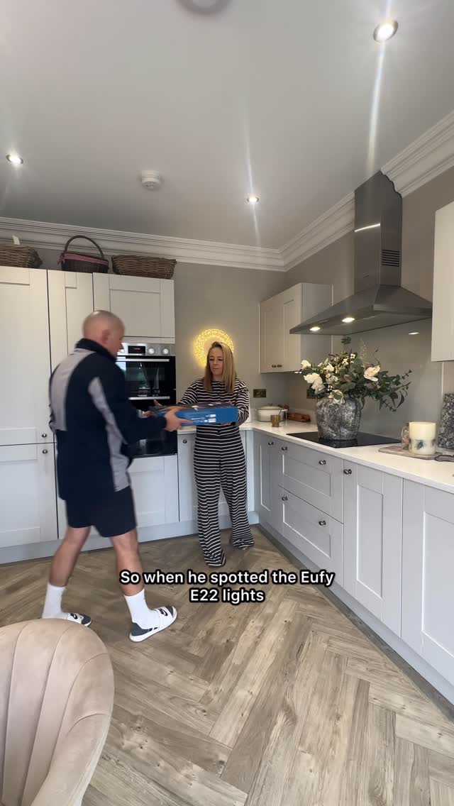 Instagram post by @arrowsmithshome__ for Eufy. Caption reads: Ad. Lighting up my life with the @eufyuk E22....