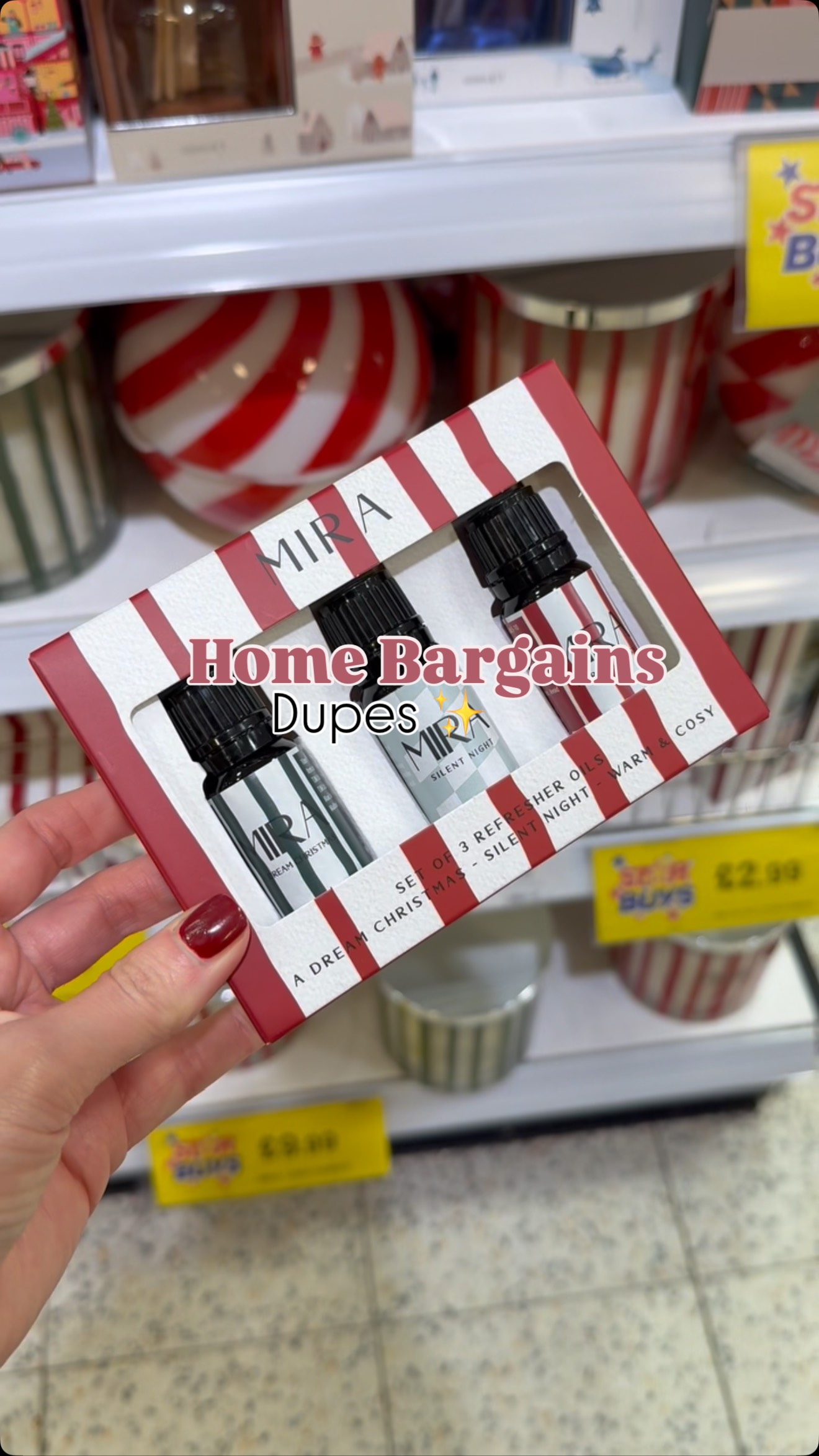 Instagram post by @highstreettohome for Home Bargains. Caption reads: 💚🩵❤️ DUPES ❤️🩵💚

Did someone say dupe? But can....