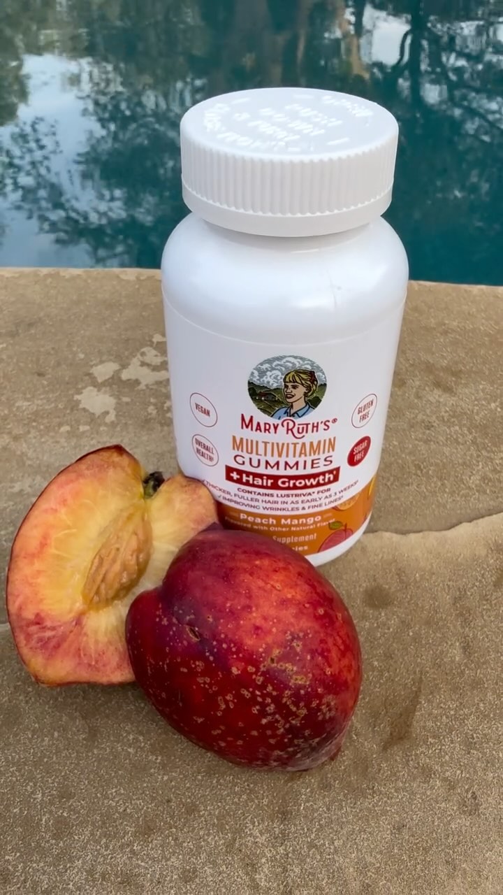 Instagram post by @throughkatyseyes for MaryRuth Organics. Caption reads: These @maryruthorganics daily multivitamins are....