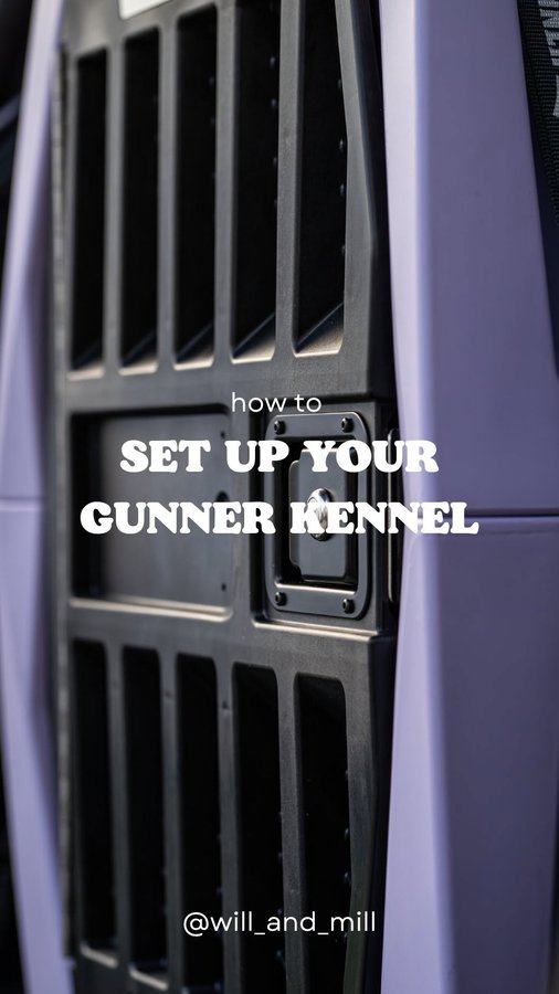 Instagram post by @will_and_mill for Gunner. Caption reads: Did you just get your new @gunnerkennels ?....