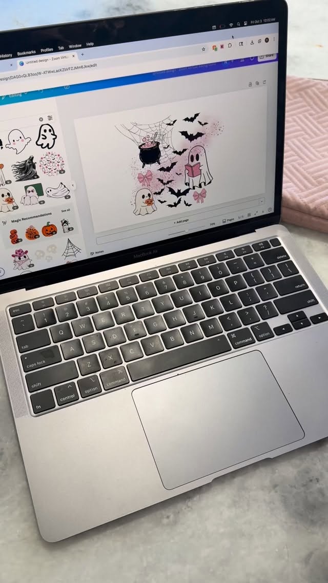 Instagram post by @rachelbreanna_ for Printful. Caption reads: Printful makes it so easy to turn your designs....