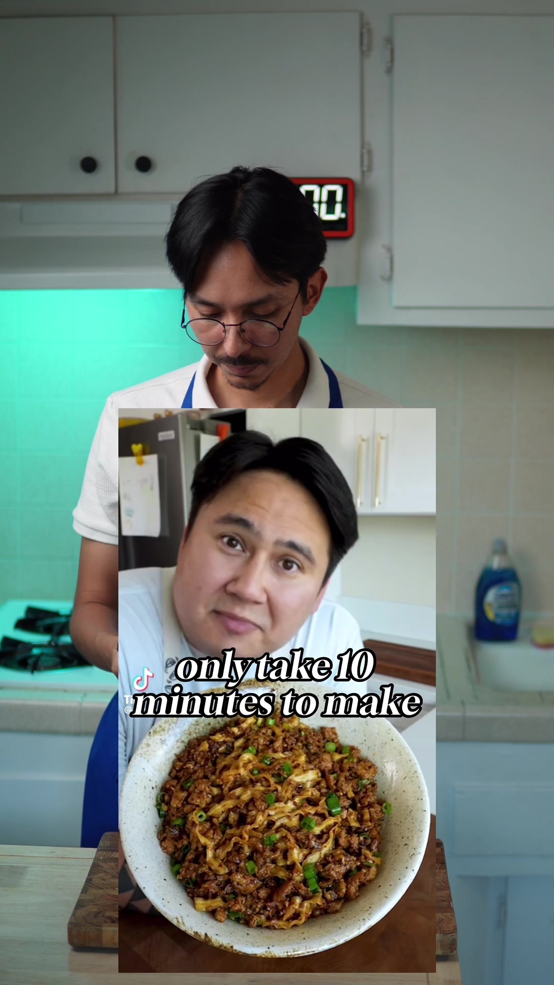 TikTok post by @musingsbyj01 for Made In Cookware. Caption reads: [...] Fujimoto 🙌 Chili Garlic Noodles @Made In....