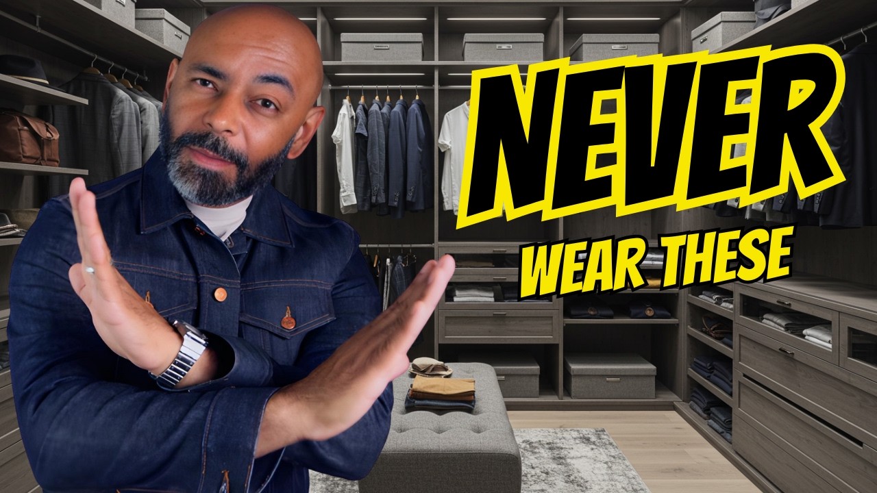 YouTube post by @TheStyleOG for Tiege Hanley. Caption reads: 10 Fall Things Older Guys Should NEVER WEAR.