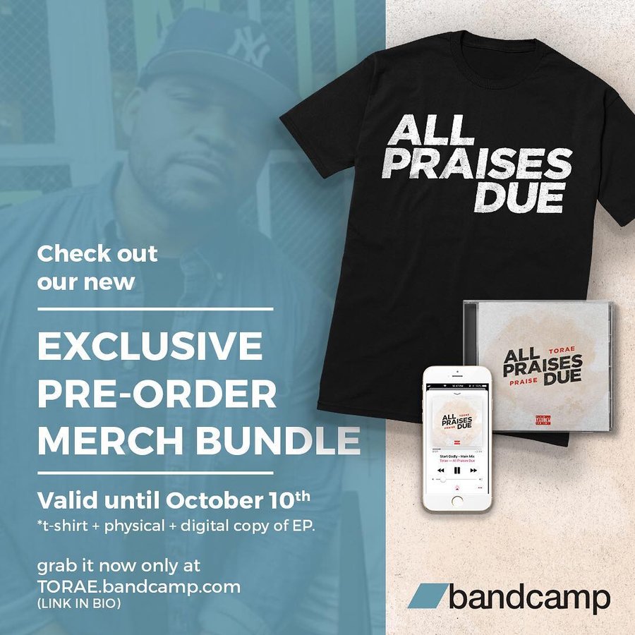 Instagram post by @torae for Bandcamp. Caption reads: It’s here! The Ultimate Fan Merch Bundle: an....