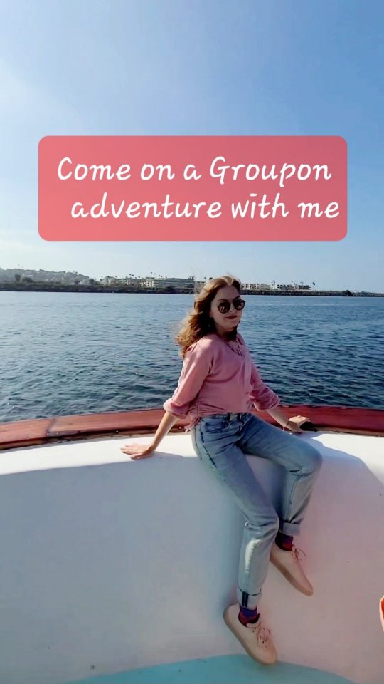 Instagram post by @julsvibesonly for Groupon. Caption reads: Are we going to see a whale 🐋 today?? Watch and....
