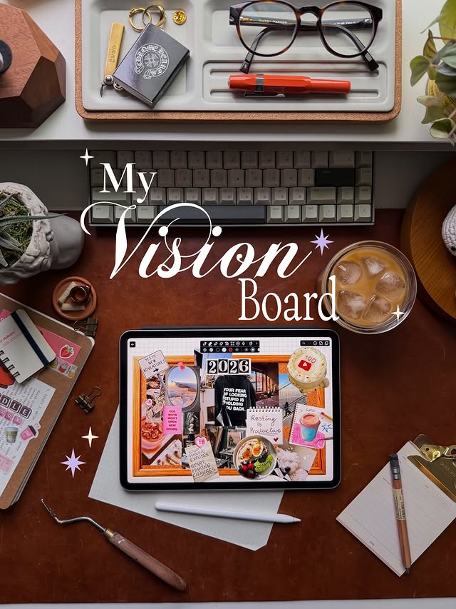Instagram post by @notmarlenevega for Notability. Caption reads: AD | My 2026 vision board 💫

This past year has....