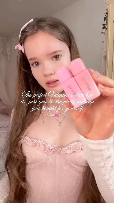 Instagram post by @peneloperose__x for Dasique. Caption reads: [...] pink makeup for life 🩰🏹♡ Full face of....
