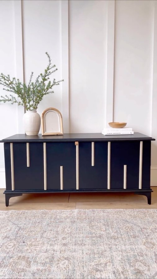 Instagram post by @aliferefurbished for Beyond Paint. Caption reads: [...] 24 hr cedar chest makeover I used....