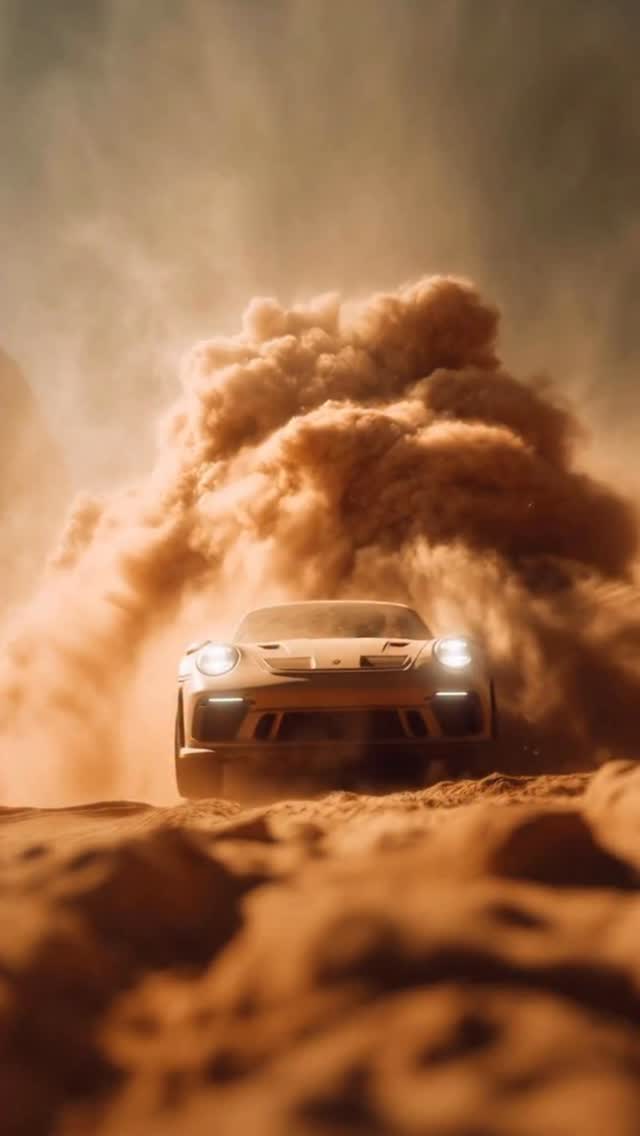 Instagram post by @martakopec_ for Porsche. Caption reads: Escaping the storm 🌪️#porsche #porschepower....