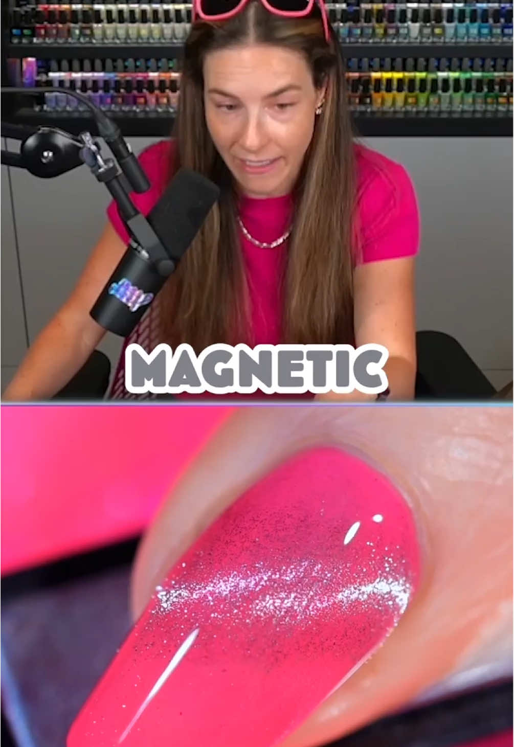 TikTok post by @simplynailogical for Holo Taco. Caption reads: We launched our first magnetic topper??!! 🧲 @Holo....