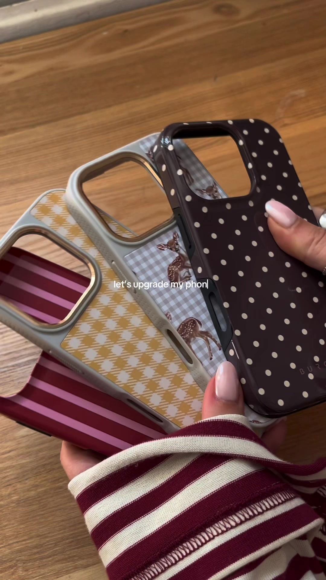 TikTok post by @libby_mercer for BURGA. Caption reads: [...] with my autumn cases from @BURGA - I keep....