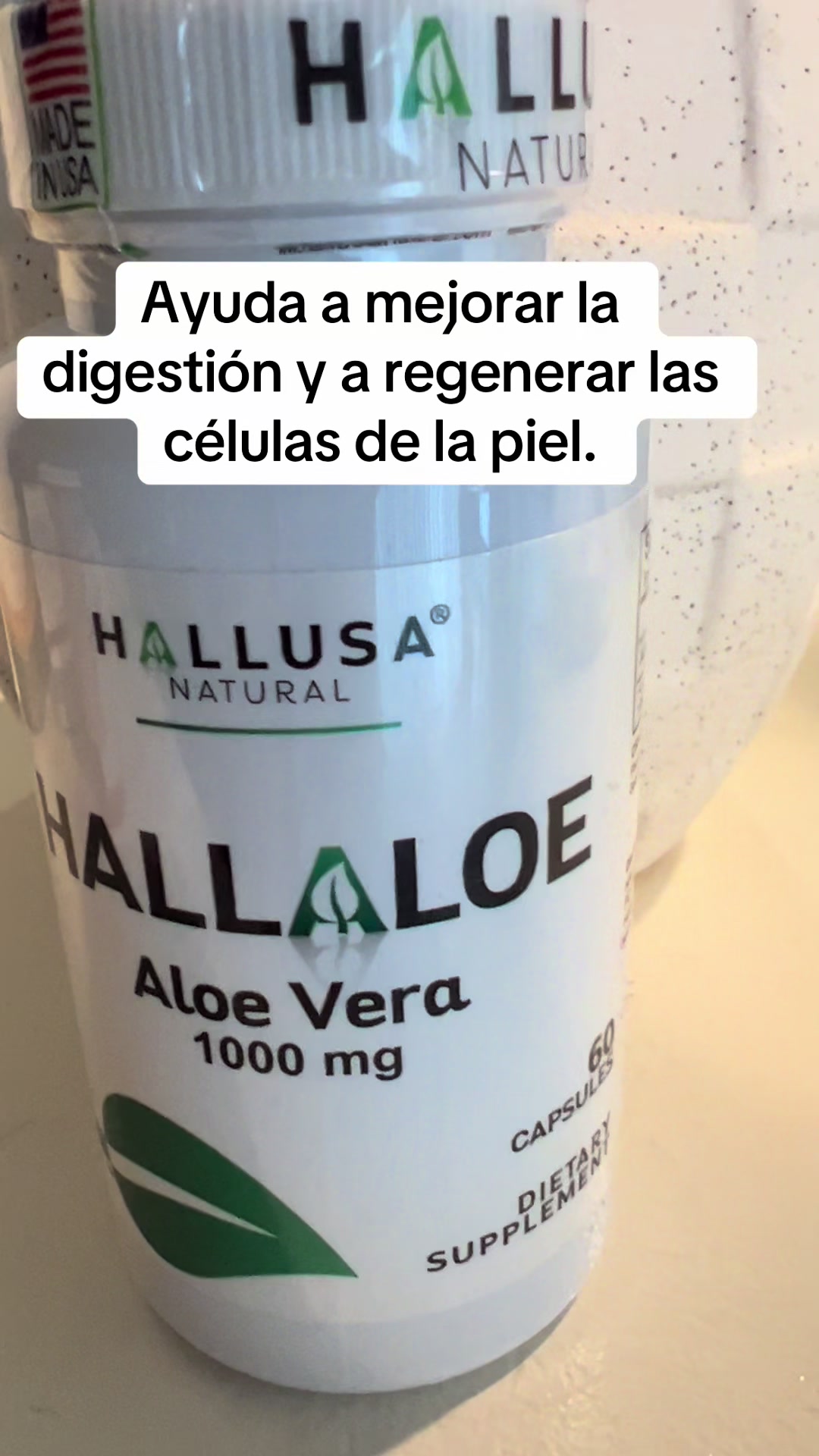 TikTok post by @vyvidwear for Hallusa Natural. Caption reads: [...] and regenerates skin cells @HallusaNaturalCo....