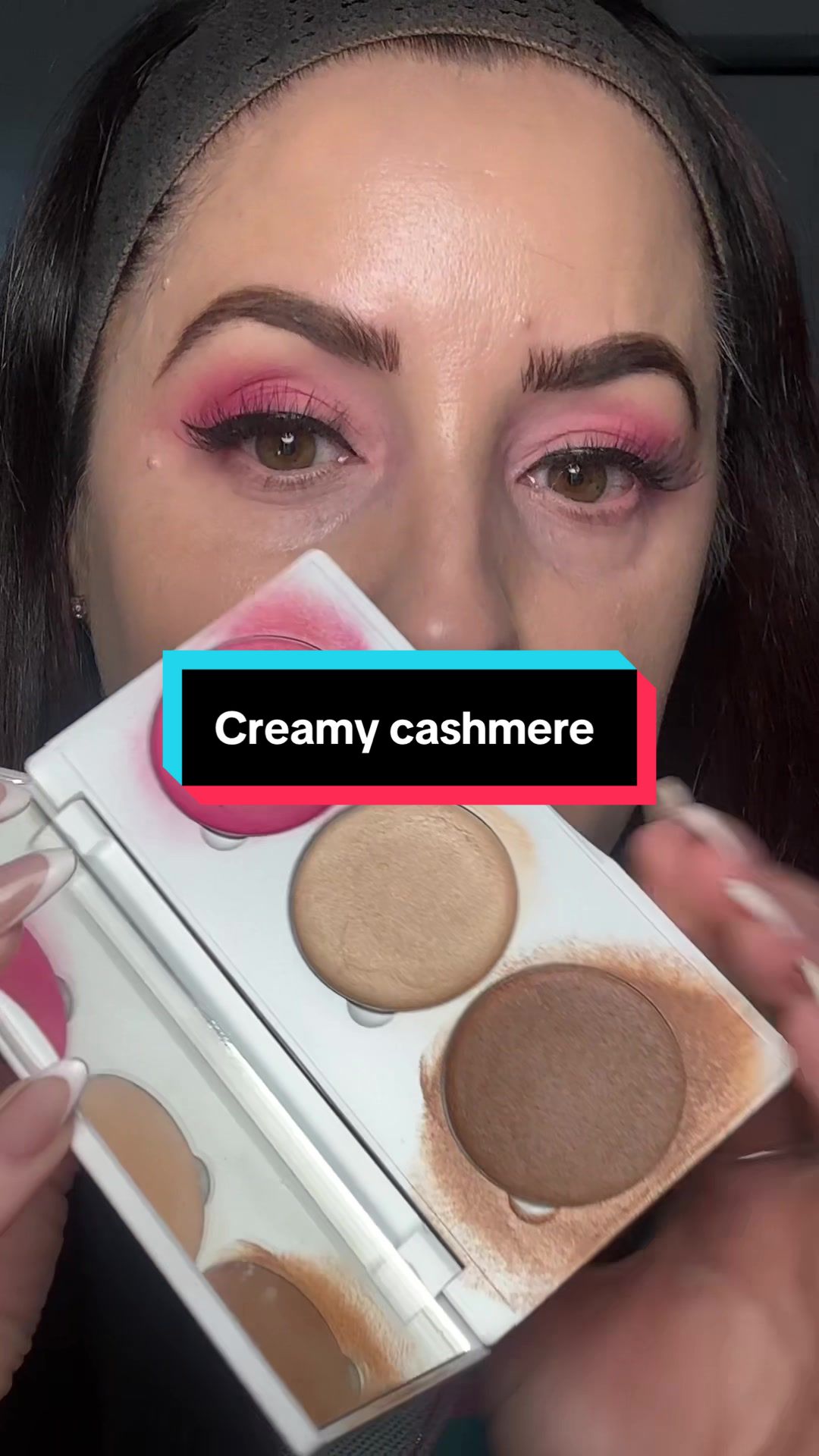 TikTok post by @jessicadadlani for OFRA Cosmetics. Caption reads: [...] new cream palette from @OFRA Cosmetics, LLC....