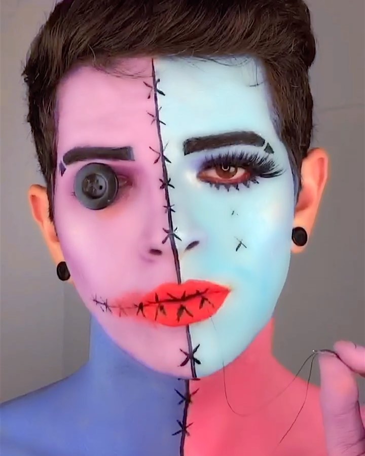 Instagram post by @kevinrupard for Snazaroo. Caption reads: Made with love. 💖🧵
___
Created this look using....