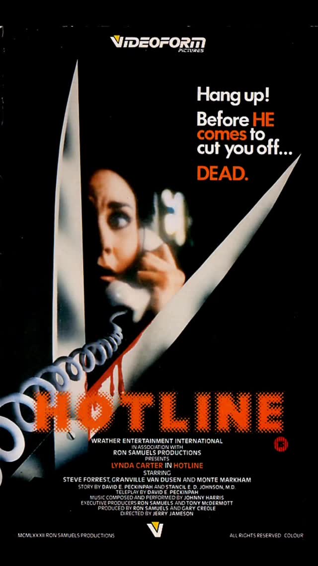 Instagram post by @reallyndacarter for Tubi. Caption reads: HOTLINE (1982) is the horror movie where my....