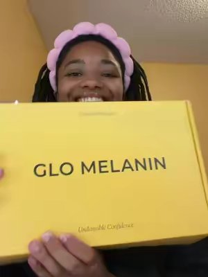 TikTok post by @its__nai for Glo Melanin. Caption reads: Unboxing PR from @✨ Glo Melanin ✨ #fypシ #skincare....