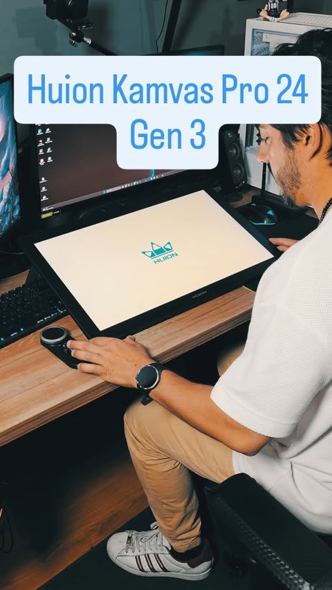 Instagram post by @jgcruz3d for HUION. Caption reads: Kurama and I just got this awesome gift! This is....