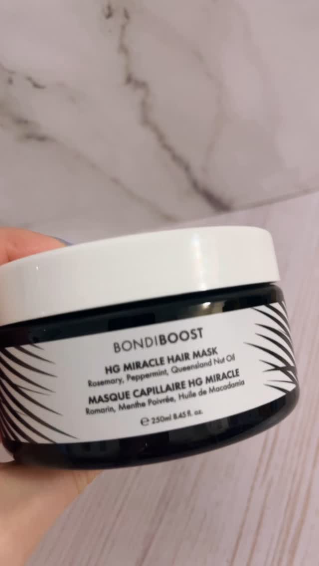 Instagram post by @mikaelabbeauty for BondiBoost. Caption reads: @bondiboost sent me their HG Miracle Hair Mask....