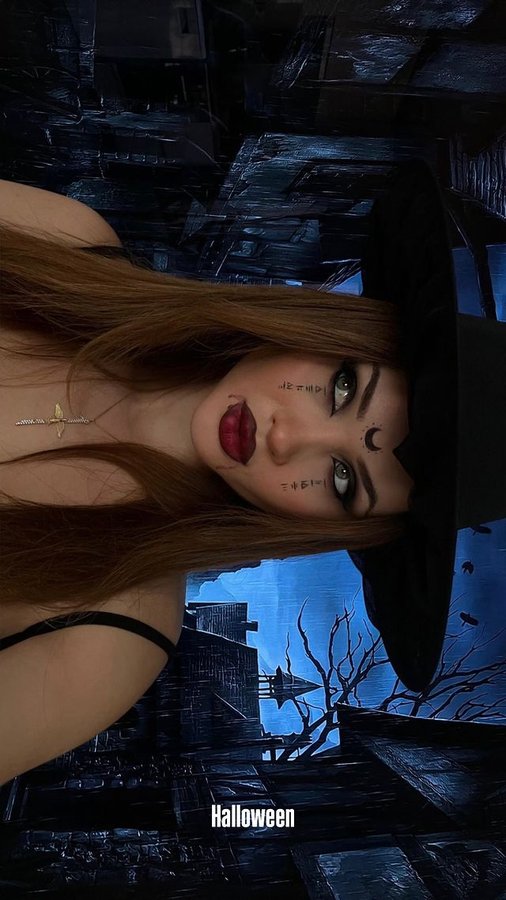 Instagram post by @lalihlerimed for Black Fashion. Caption reads: Do you want an apple little girl?🧟‍♀️👻🍎....