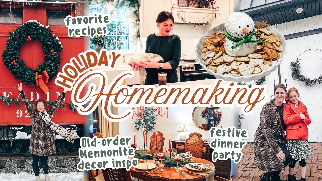 YouTube post by @MeganFoxUnlocked for Hosanna Revival. Caption reads: HOLIDAY HOMEMAKING: festive dinner party, batch....