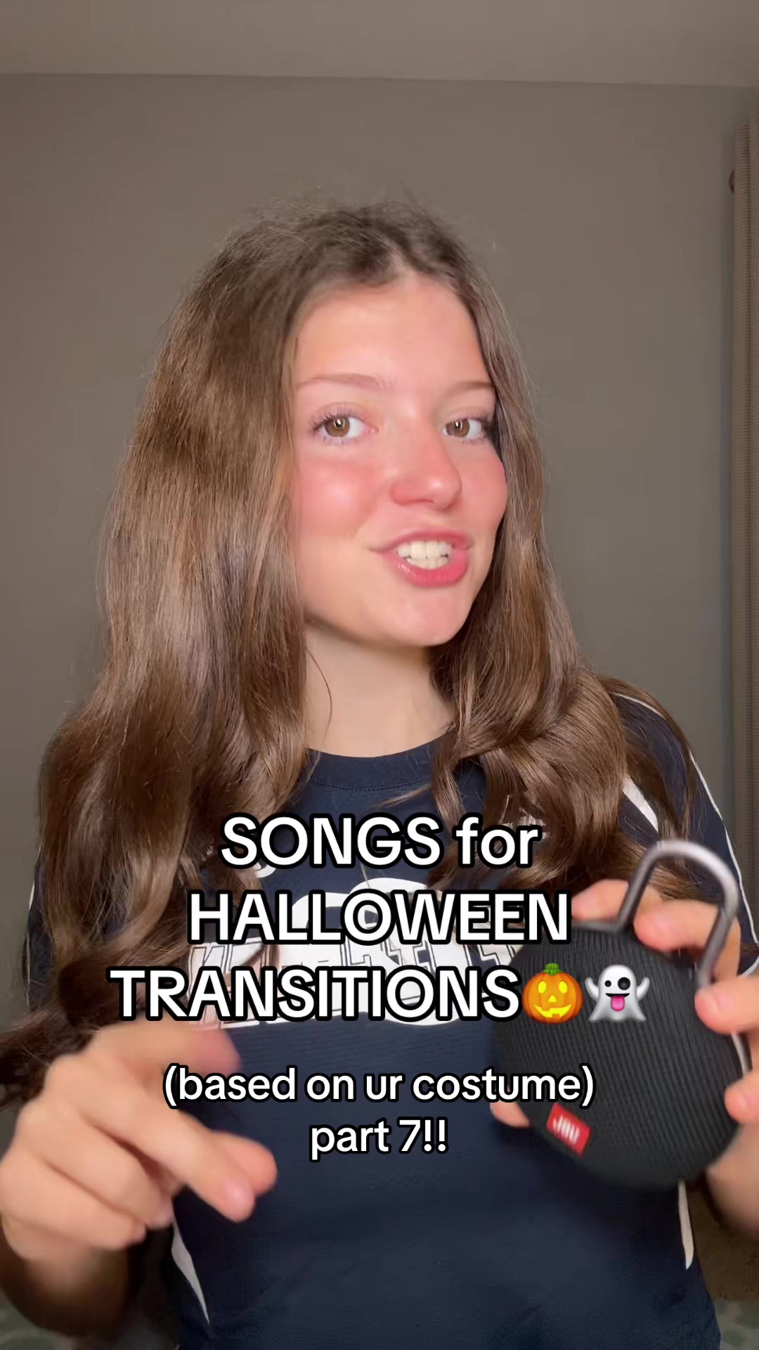 TikTok post by @its_sophia.alice for JBL. Caption reads: COMMENT UR IDEAS!!🎃👻 #halloween....
