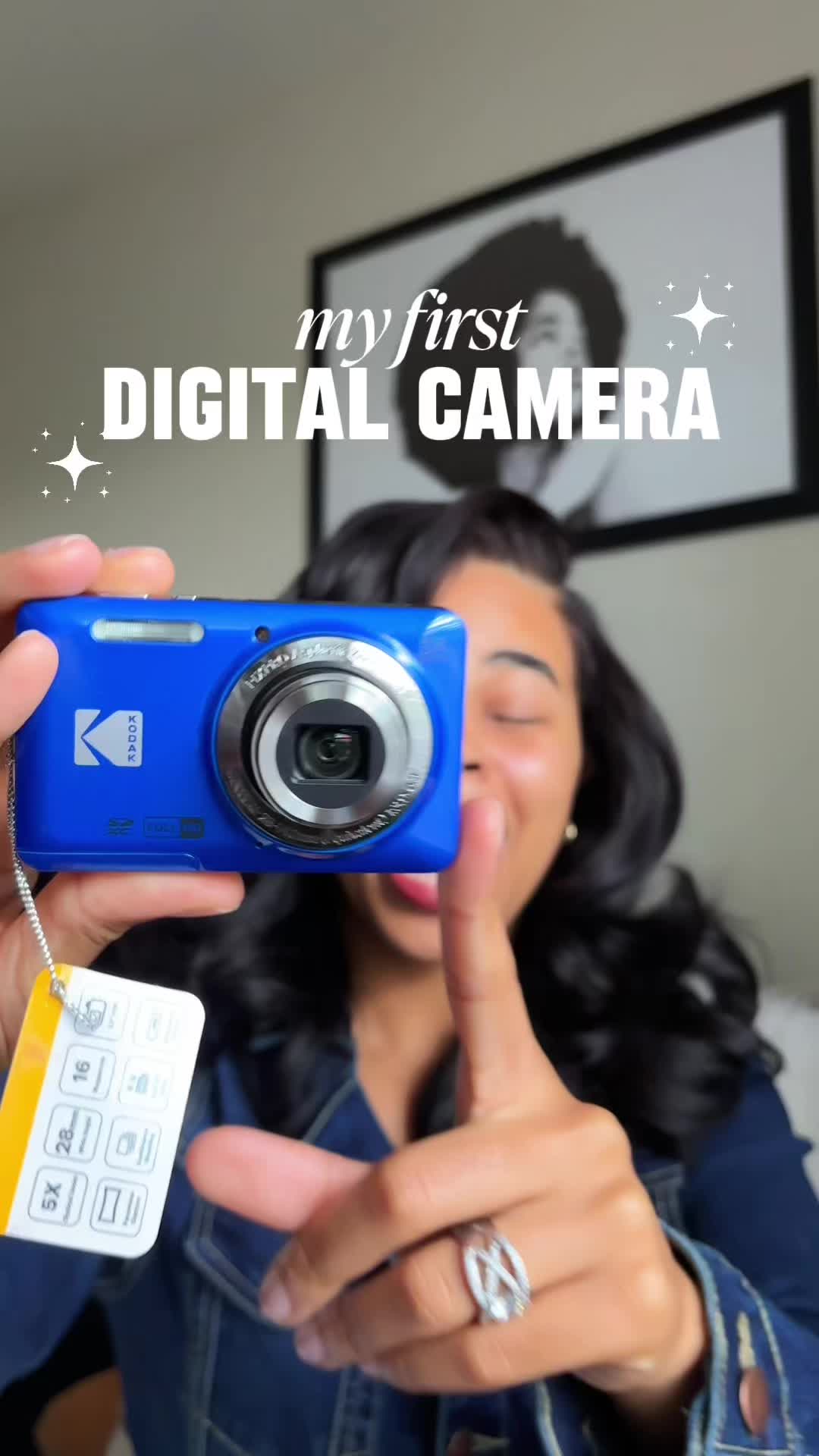 TikTok post by @sheree_denae for Kodak Photo Printer. Caption reads: I’m officially a digital cam girly📸💕✨ Kodak....