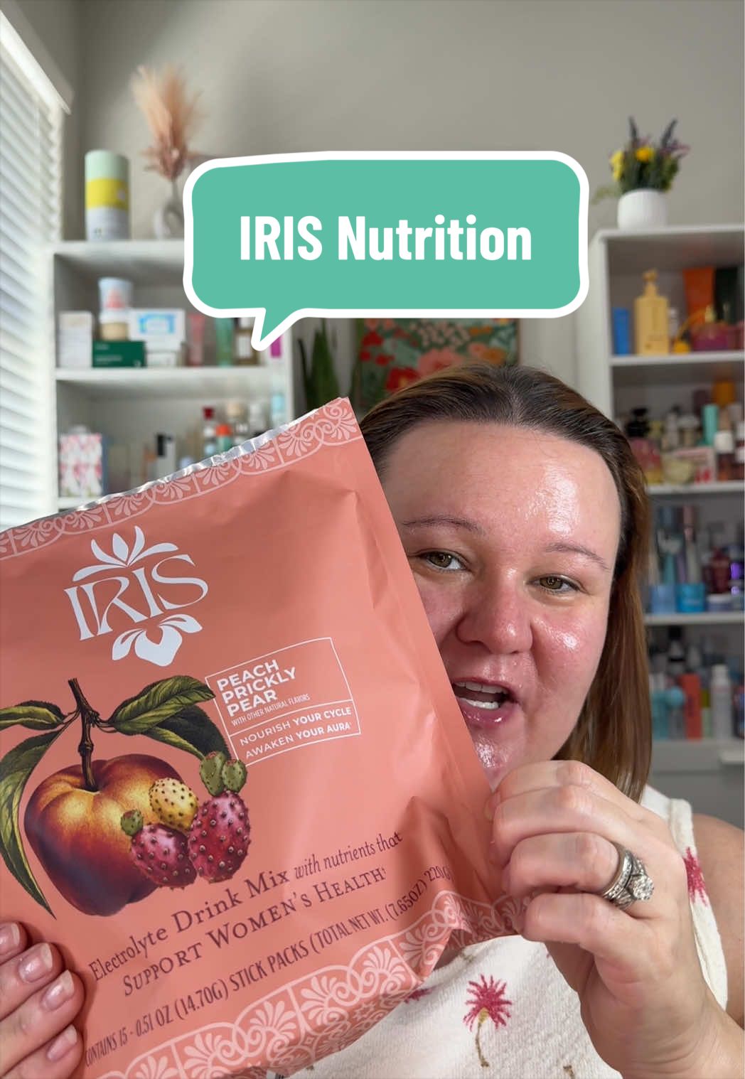 TikTok post by @carefree_cass for Iris Nutrition. Caption reads: @Iris Nutrition will have you hydrating with [...].