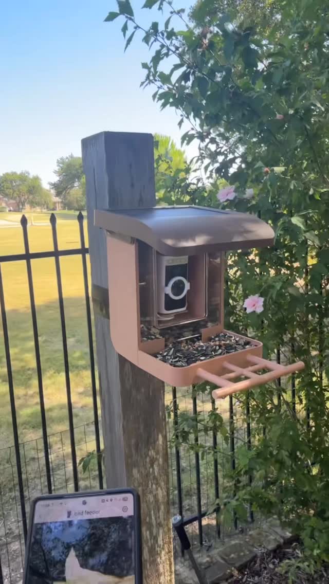 Instagram post by @mattkahla for Wyze. Caption reads: This is an awesome Smart Bird Feeder you can get....