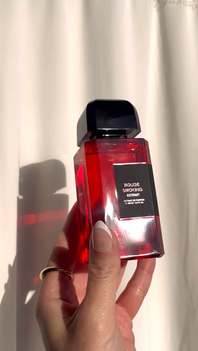Instagram post by @vania_pperfumes for Bdk Parfums. Caption reads: Rouge Smoking extrait 🍒 
@bdkparfumsparis....