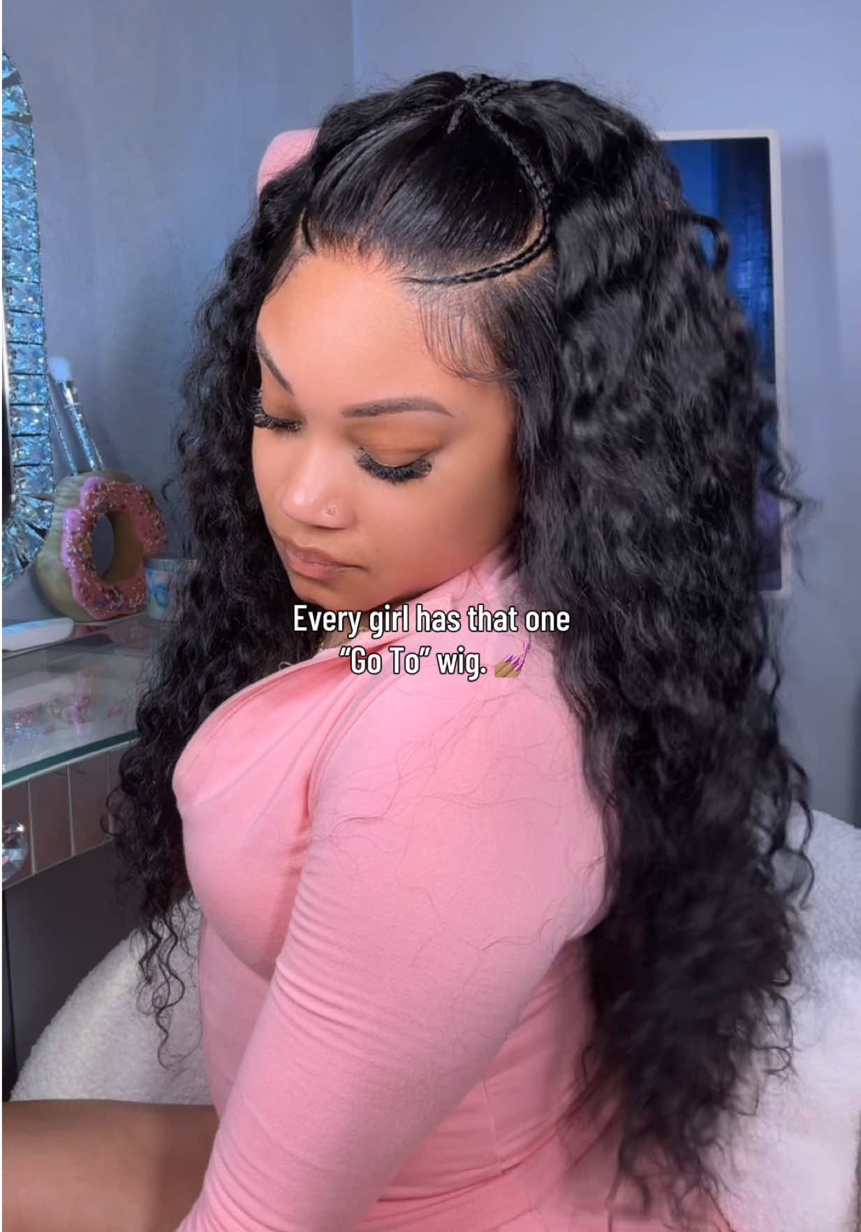 TikTok post by @kayla_carree for Wiggins Hair. Caption reads: Never disappoints! @Wiggins Hair Store @Wiggins....