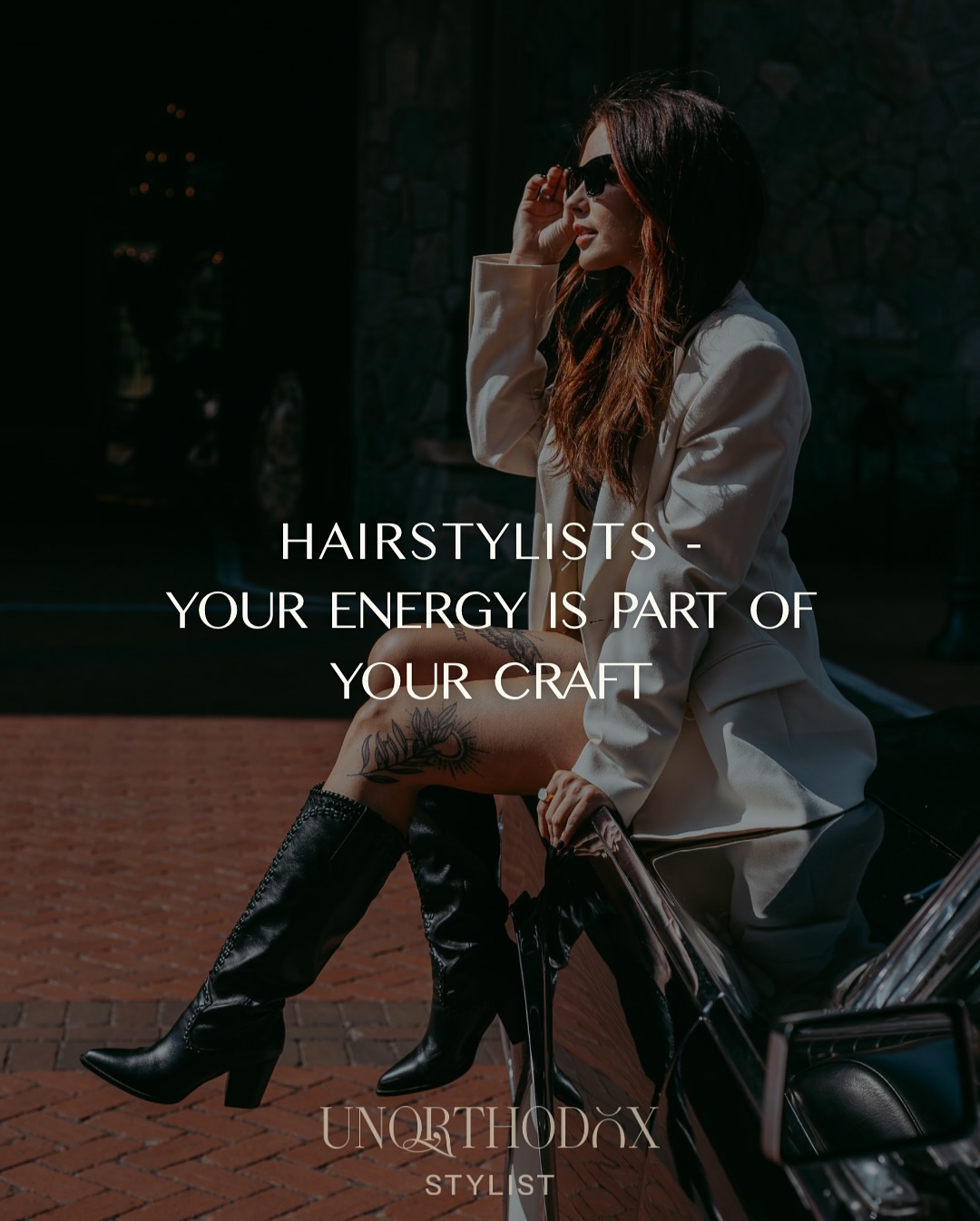 Instagram post by @theunorthodoxstylist for Beauty Launchpad. Caption reads: collaboration > cliques 

because some peoples....