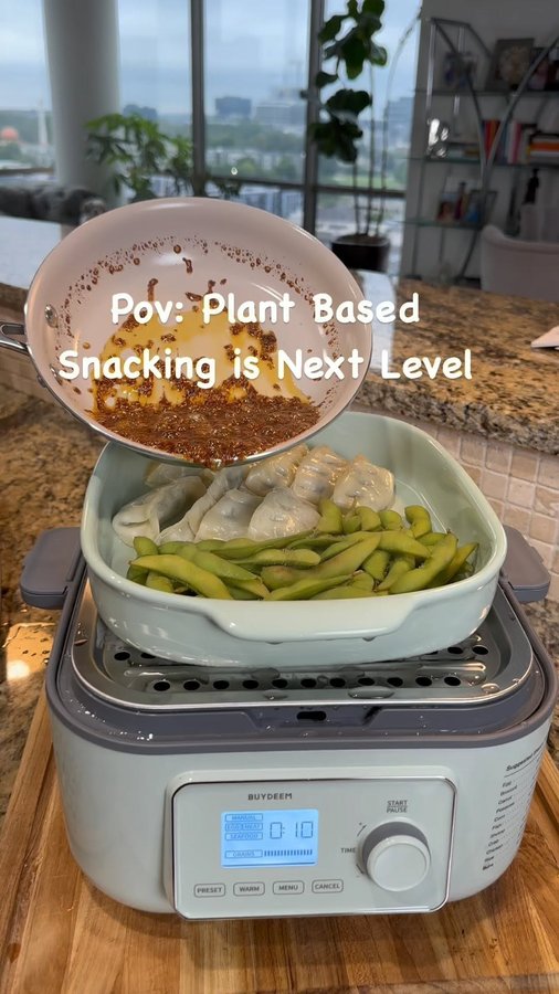 Instagram post by @myvegankitchenlife for Buydeem. Caption reads: [...] Sesame sauce Easy meal prep with my....