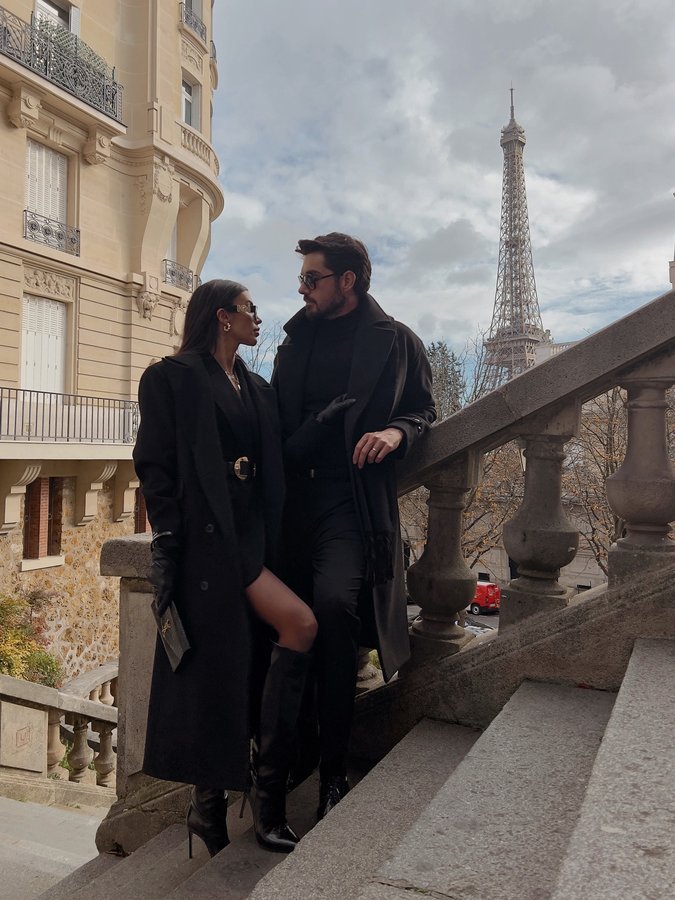 Instagram post by @eylmbc for Mai Collection. Caption reads: partners in crime 🖤 / reklam #paris #france....