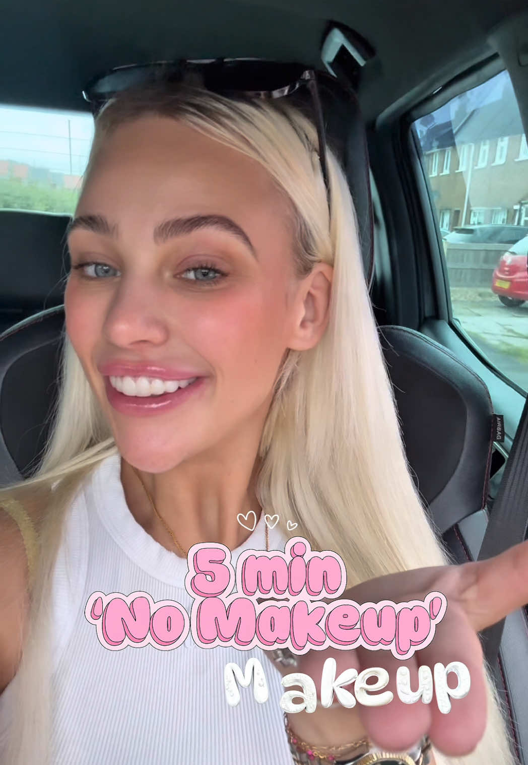 TikTok post by @b333cki for Sunde Apparel. Caption reads: 5 minute every day ‘No Makeup’ Makeup ✨ obsessed....