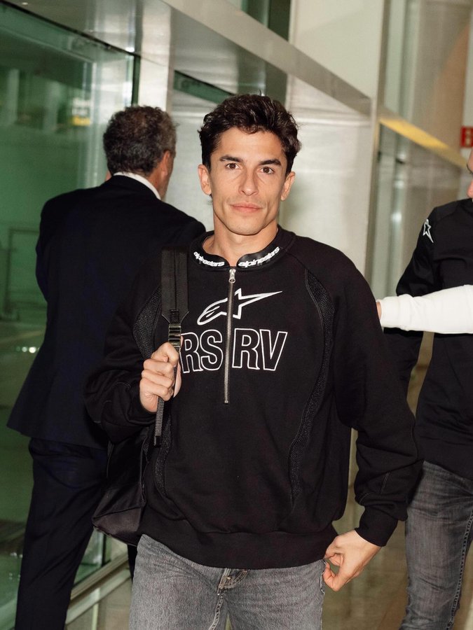 Instagram post by @marcmarquez93 for Alpinestars. Caption reads: suited ⚡️ @alpinestarsreserve.