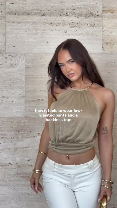 Instagram post by @eviegraves for Tiger Mist. Caption reads: [...] + backless top combo = dream outfit....